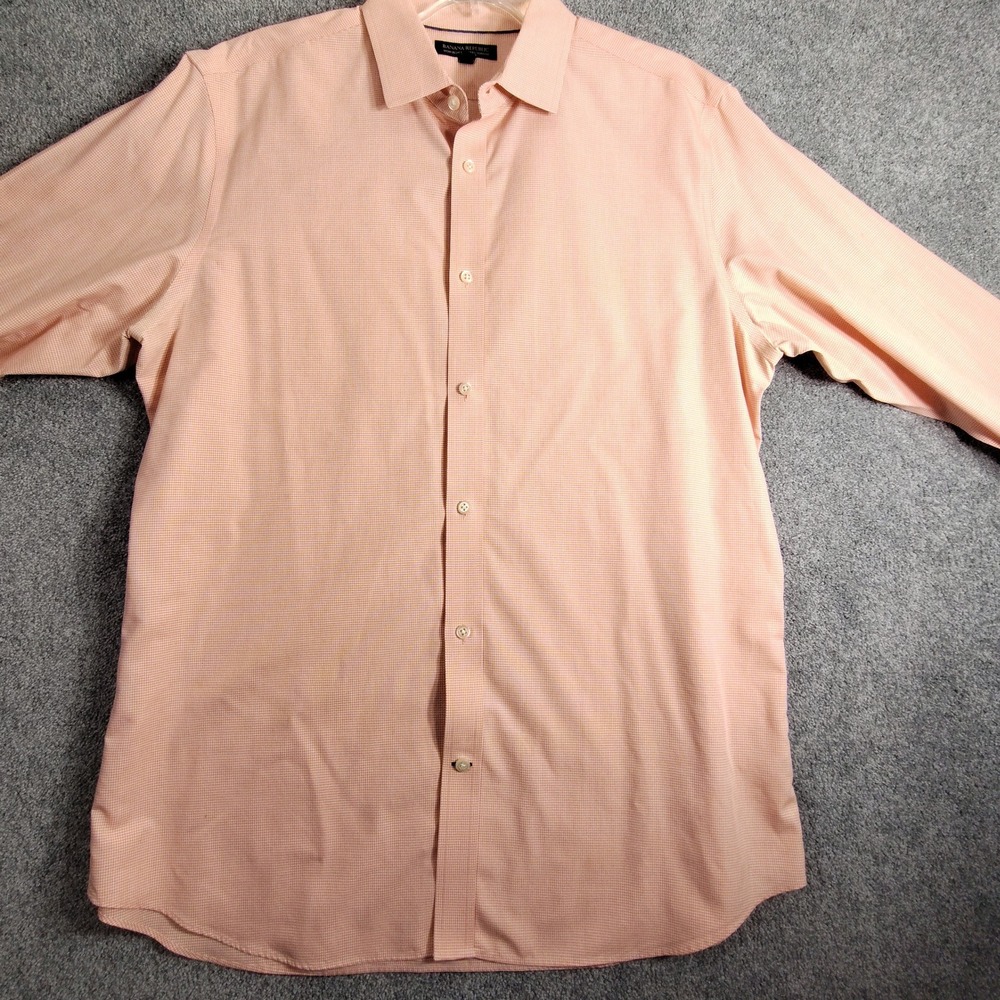 Banana Republic Shirt Men's XL Slim‎ Fit Non-Iron Dress Tailored Wrinkle-Free